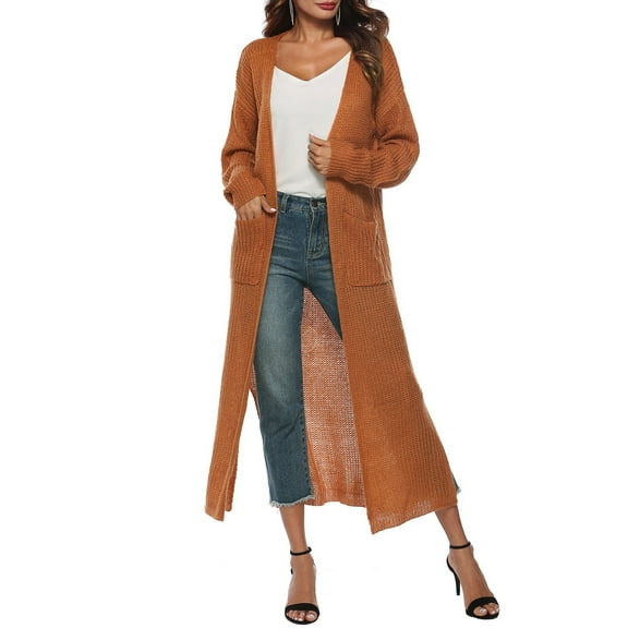 Women Fashion Lightweight Long Sleeve Cardigan Drape Open Front High Low Hem Sweater With Pockets Cardigan Lime Cardigans for Women Womens Heavy Cardigans Long Sleeve Cardigans for Women Long Knit