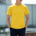 thumbnail image 2 of Zylarhe Mens Tshirt, Men Casual Short Sleeve T Shirt Adult Summer Spring Breathable Blend Everyday Top Yellow XS, 2 of 4