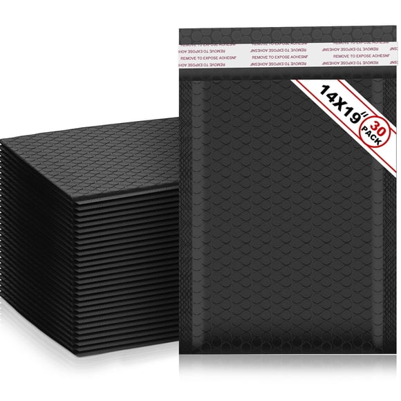 Henoyso 30 Pcs Extra Large Bubble Mailers 14 x 19 Inches Resealable Padded Envelopes Waterproof Shipping Bags Poly Padded Mailers Bulk for Mailing Pa