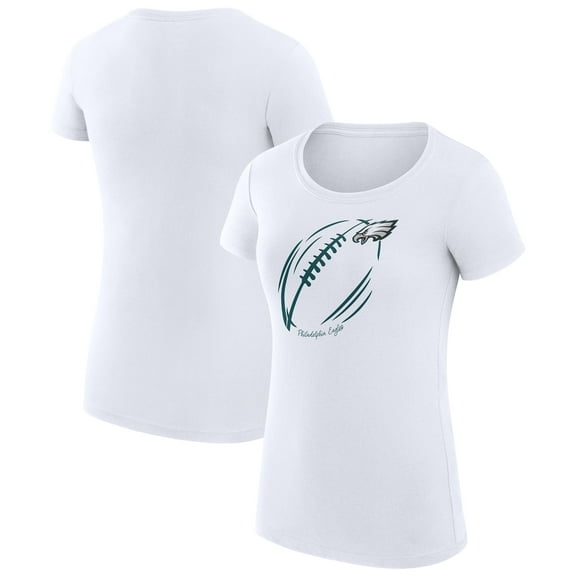 Women's G-III 4Her by Carl Banks  White Philadelphia Eagles Super-Slim Fit Lightweight Subtle Football T-Shirt