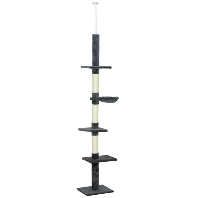 CoSoTower 8.5ft Cat Climbing Tree 5-Tier Kitty Activity Center with Scratching Post Dark Grey