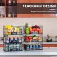 thumbnail image 5 of 3 Pack Large Stackable Wire Baskets with Handles, x-Cosrack Snack Organizer for Pantry Shelf, Fruit Vegetable Cans Organization Basket For Kitchen Cabinet, 5 of 9