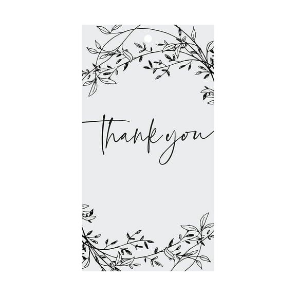 Black & White Thank You Gift Tags - 24 pieces