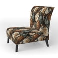 thumbnail image 3 of Designart "Elegance In Rustic Brocade IV" Brown Floral Upholstered Accent Chair - Cottage Arm Chair For Living Room, 3 of 7