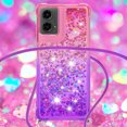 thumbnail image 4 of Funda para Motorola MOTO G 5G 2024 Brillantina Líquida Divertida Reluciente y con Cristales en Movimiento Cuerpo Cruzado con Cordón Ajustable, 4 of 5