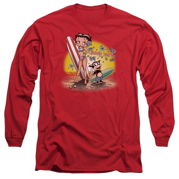 Betty Boop Men's Surf Long Sleeve Large Red