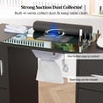 thumbnail image 3 of Manicure Table Nail Desk for Nail Tech w/Glass Top & Wrist Rest, Beauty Salon Nail Supplies Decor Workstation Acetone Resistant w/2 Side Cabinet+3 Drawers, Black, 3 of 14