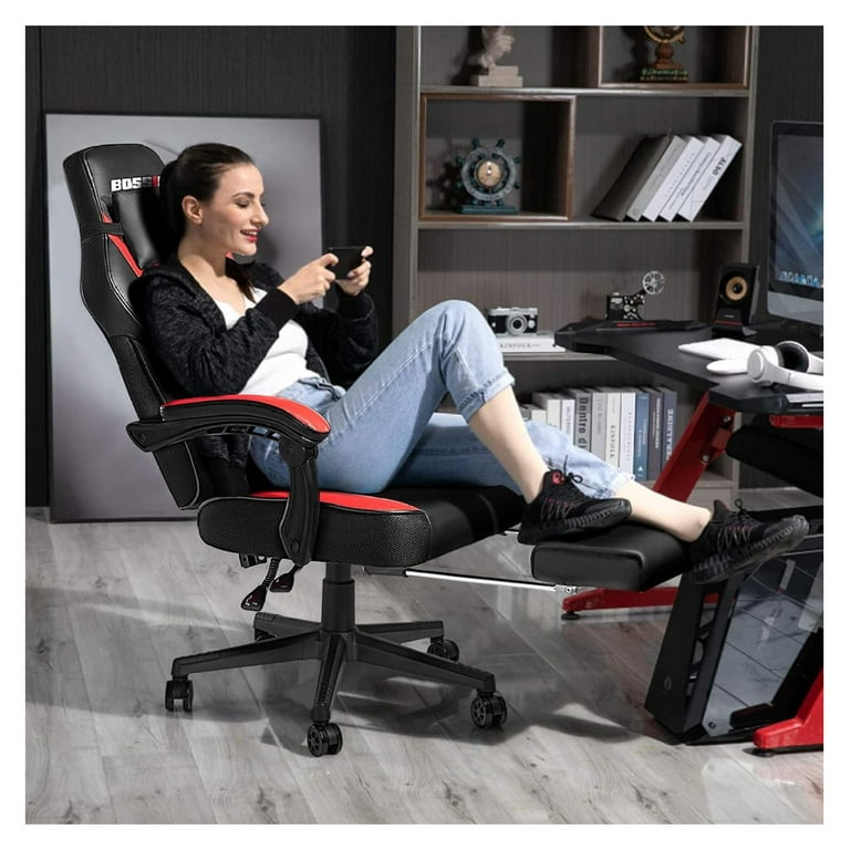 Drevy Video Game Chairs with footrest Gamer Chair for Adults Big and Tall Gaming Chair 400lb Capacity Gaming Chairs for Teens Racing Style Gaming Computer Chair with Headrest and Lumbar Support Walmar...