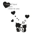 thumbnail image 1 of Calcomanía de pared romántica con diseño de gato amoroso para dormitorio, sala de estar, fondo hermoso, decoración del hogar, 1 of 1