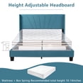 thumbnail image 6 of uhomepro Blue Queen Bed Frame with Velvet Upholstered Headboard, Modern Platform Bed Frame for Adults Teens, Bedroom Furniture w/ Wood Slats Support, Need Box Spring, 6 of 9