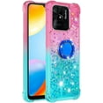 thumbnail image 2 of Phone Case for Xiaomi Redmi 10C, Shiny Bling Quicksand Effect TPU Bumper Case with Four Corners Protection Cover for Xiaomi Redmi 10C, Pink Blue, 2 of 7