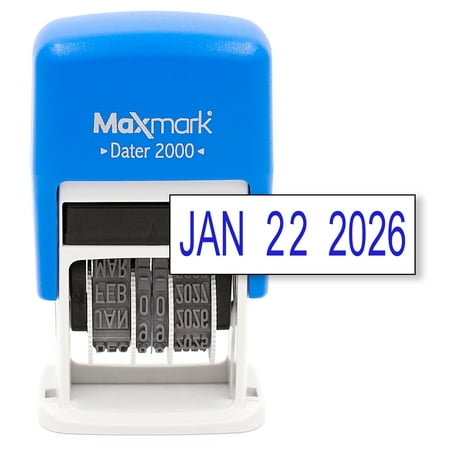MaxMark Dater 2000, Self Inking Date Stamp with Blue (Best Self Inking Stamps)