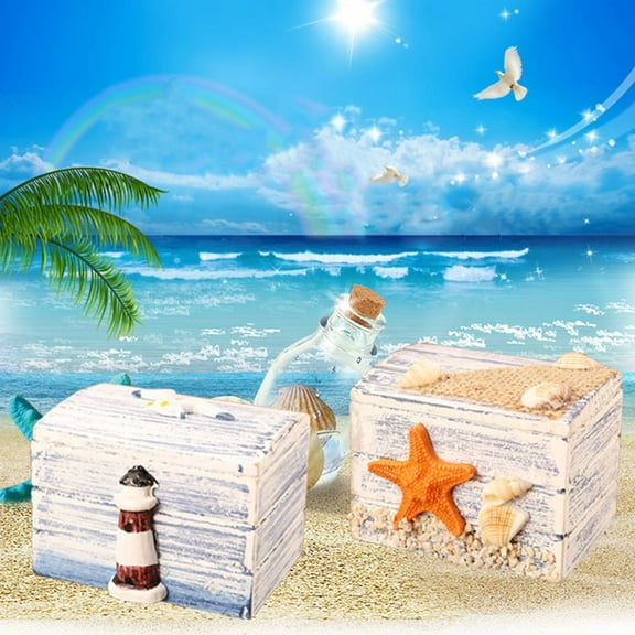 Pretyzoom 2 Pcs Decorative Desktop Box Nautical Decorative Boxes Wooden Box for Women Gift Givers Decoration