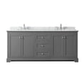 thumbnail image 4 of Wyndham Collection 80" Oval-Sinks Wood Double Bathroom Vanity in Dark Gray, 4 of 5