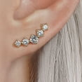 thumbnail image 4 of Curved Crystal 3A CZ  Flat Back Piercing Earring, 4 of 7