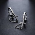 thumbnail image 4 of Cross Hoop Earrings for Women/Men Dangle Chain Cross Earrings with Cubic Zirconia Religious Christian Jewelry, 4 of 10