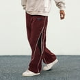 thumbnail image 4 of Men's Baggy Track Pants Y2K Streetwear Pants Drawstring Letter Pockets Casual Lounge Trousers Red M, 4 of 9