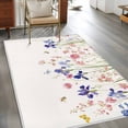 thumbnail image 3 of Spring Floral 3'x5' Washable Rug, Watercolor Summer Botanical Flowers Non-Slip Area Rugs for Entryway Kitchen Classroom, StainResistant Dorm Throw Carpet, Low Pile Soft Indoor Floor Mat, 3 of 9