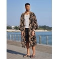 thumbnail image 4 of COOFANDY Men's Lightweight Kimono Robe Japanese Bathrobes Open Front Long Cardigan Cloak with Belt, 4 of 6