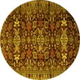 thumbnail image 1 of Ahgly Company Indoor Round Persian Yellow Traditional Area Rugs, 3' Round, 1 of 4