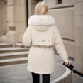 thumbnail image 4 of Homenesgenics Womens Wool Overcoat Winter Clothes for Women Fall and Winter Long Sleeved Warm Cotton Jacket Bread, 4 of 6