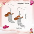 thumbnail image 2 of Rhinestone Western Boots Earrings for Women, Bohemian Cowgirl Cowboy Enamel Hat Boot Earrings for Party Outfits Jewelry Gift (Brown), 2 of 5