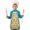 Sunflower Green Pattern, variant on Sunflower and Bee Pink Pattern Teens Aprons, Adjustable Neck Strap, Toddler & Teens Aprons for Cooking & Baking, 19x23.6 Inches