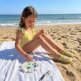 thumbnail image 4 of Cushionaire Siesta Girls Jelly Sandals, Lattice Cut-Out Ballet Flats for Girls, Flexible Slip On Beach Shoes, 4 of 21