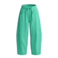 thumbnail image 6 of OSOLU Girls Pants Solid Color Wide Leg Design Drawstring Elastic Waist with Side Pockets Mint Green, 6 of 6