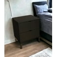 thumbnail image 6 of HomeRoots 24 in. Two Drawer Faux Wood Nightstand, Black, 6 of 6