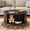 Coffee, variant on avobird 31.5" Round Coffee Table with Storage, Fluted Wood Accent Center Table with 360° Curved Sliding Door & Adjustable Footpads for Living Room, White