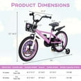 thumbnail image 3 of Costway 18" Kid's Bike for 4-8 with Height-Adjustable Handlebar & Saddle Handbrake Purple, 3 of 9