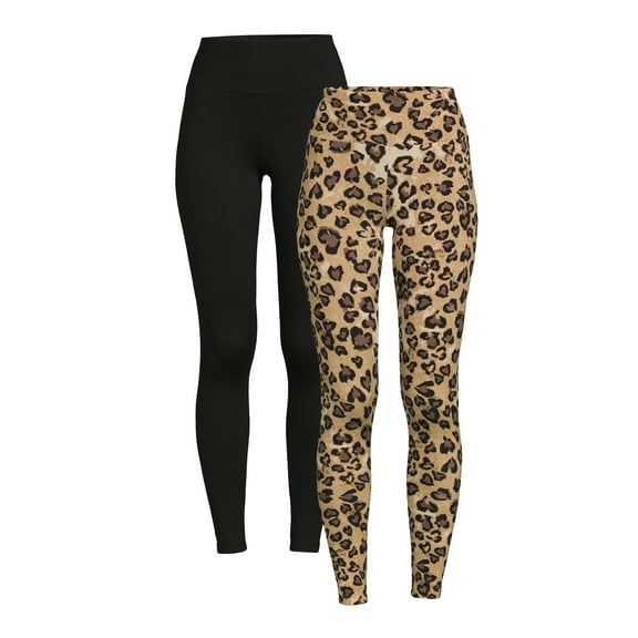 Feathers Women's Active Fleece Leggings, 2-Pack