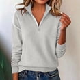 thumbnail image 5 of Atkumj Womens Lightweight Sweaters Stylish Half Zip Stand Collar Pullover Sweaters Casual Solid Color Long Sleeve Knitted Sweaters for Women 2XL, 5 of 8