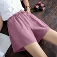 thumbnail image 6 of JINMGG 2024 Summer Plus Womens Shorts Clearance,Women's Shorts High Waist Linen Loose Casual Thin Wide Leg Linen Shorts Pink S, 6 of 9