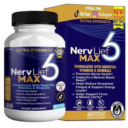 GreenVify NervLief6 Max – Daily & Lifestyle Support Supplement, Adult Nutritional Formula