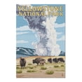 thumbnail image 2 of Yellowstone National Park, Wyoming, Old Faithful Geyser and Bison Herd (19x27 inches, Premium 500 Piece Jigsaw Puzzle for Adults and Family, Made in USA), 2 of 4