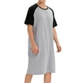 thumbnail image 2 of Men's Nightshirt for Sleeping Nightwear Soft Comfy Nightgown Short Sleeve Sleepwear Long Night Shirts Comfy Nightgown Loose Sleep Shirt Pajama Shirts Sleep Shirts, 2 of 8