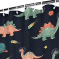 thumbnail image 3 of Dark Blue Dinosaurs Space Pattern Shower Curtain 72"x72" ,Bathroom Decorative Shower Curtains Set with 12 Hooks,Modern Waterproof Washable Shower Curtain, 3 of 6