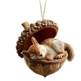 thumbnail image 7 of 6PCS Woodland Christmas Ornaments, Forest Animal Acorn Hanging Decorations, Rustic Acrylic Tree Ornaments for Christmas Tree Garland Wreath Home Holiday Decor, 7 of 7