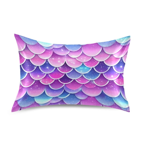 Ryvnso Satin Pillowcase Sparkling Mermaid Scales Pillow Cases Standard Size 26x20in