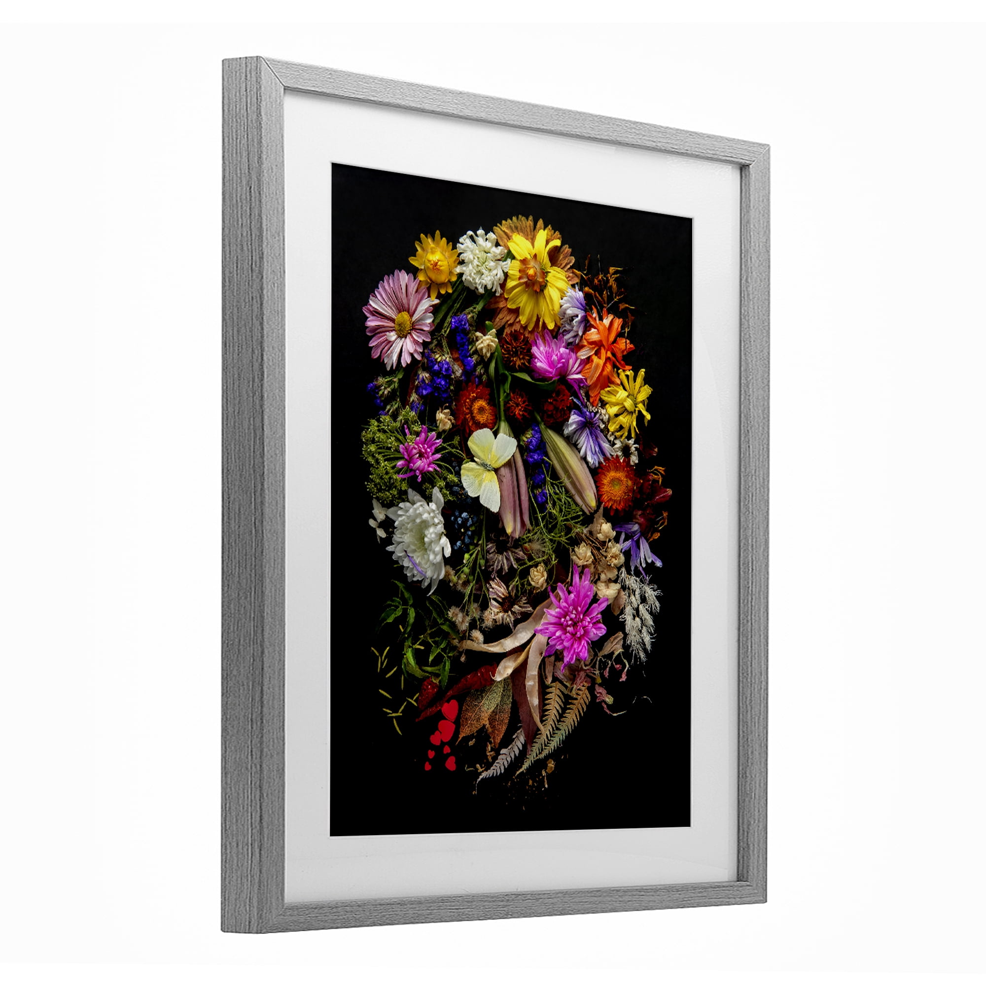 Stupell Industries November Flower Arrangement Gray Framed Print Under Glass, design by Carl Kravats