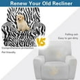 thumbnail image 4 of Kuiaobaty Zebra Pattern Reclining Slipcover Heavy Duty Recliner Couch Cover Thick Recliner Chair Cover with Elastic Bottom Breathable Reclining Sofa Slipcover for Living Room, 4 of 8