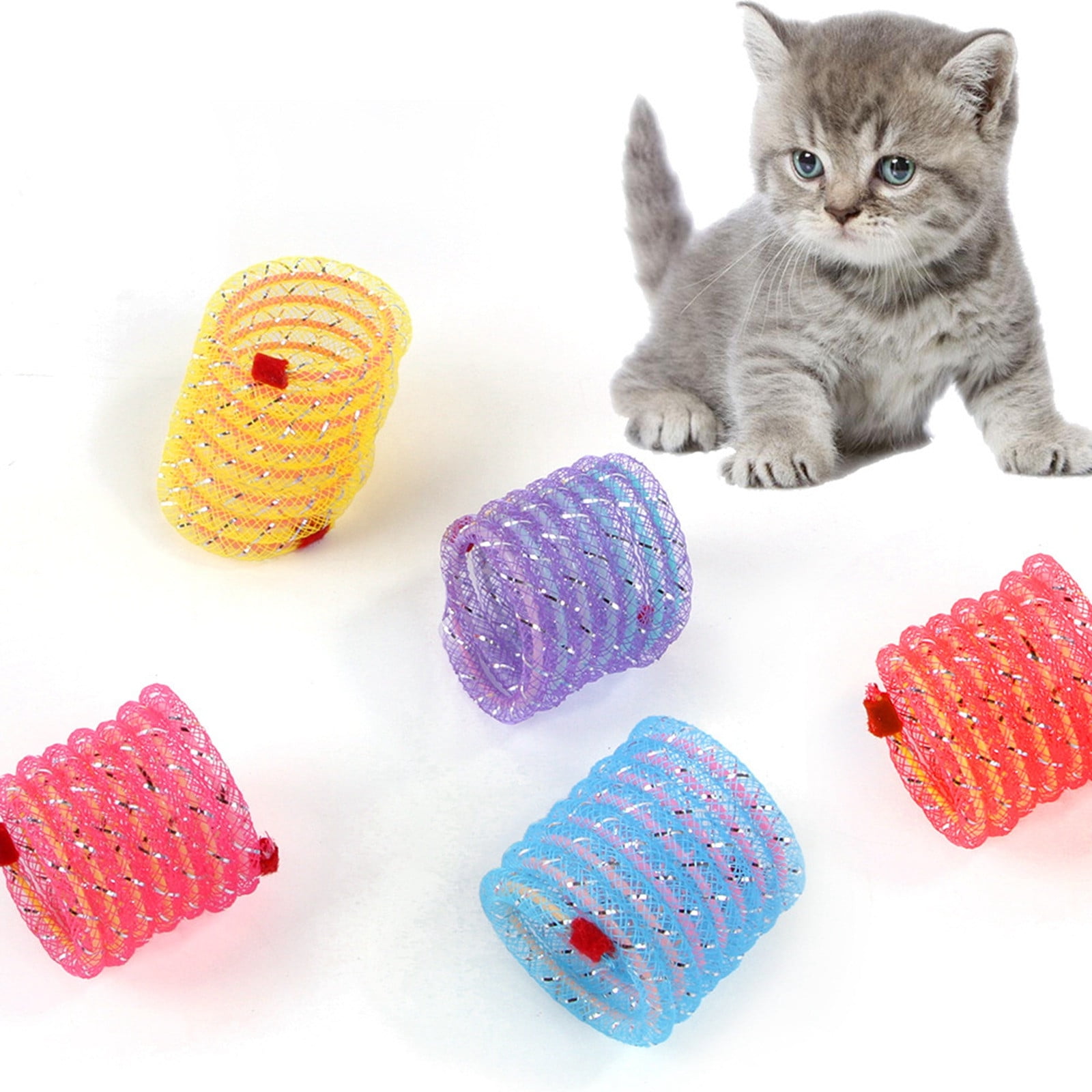 uvwlwu Interactive Cat Toy Springs Flexible Play Wires for Indoor Pet Entertainment Exercise(Purple)
