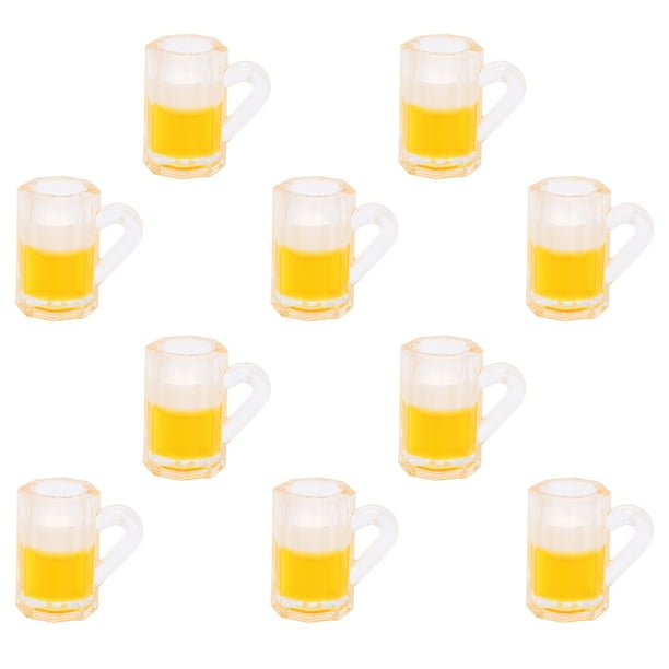 10Pcs Dollhouse Beer Mugs - Resin Miniature Glasses For Dollhouse Displays