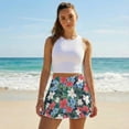thumbnail image 5 of Xoenoiee Tropical Hibiscus Plumeria Palm Leaves Print Tennis Skirts for Women Pleated Athletic Skort Lightweight Golf Skirts with Shorts Pocket Workout Pickleball, Size S, 5 of 7