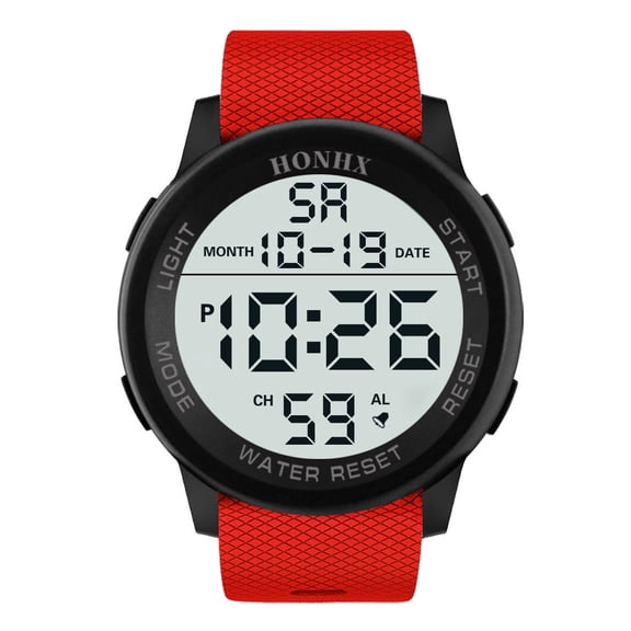 DESIGNICE 2026 New Men'S Wrist Watches,Military-Style Watch Digital Watch Men,Led Backlight Multi-Function Sports Tactical Watch,Red