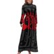 thumbnail image 1 of Vestido largo rojo negro gris caja de madera curvada vestido falda de mujer vestido de mujer, 1 of 4