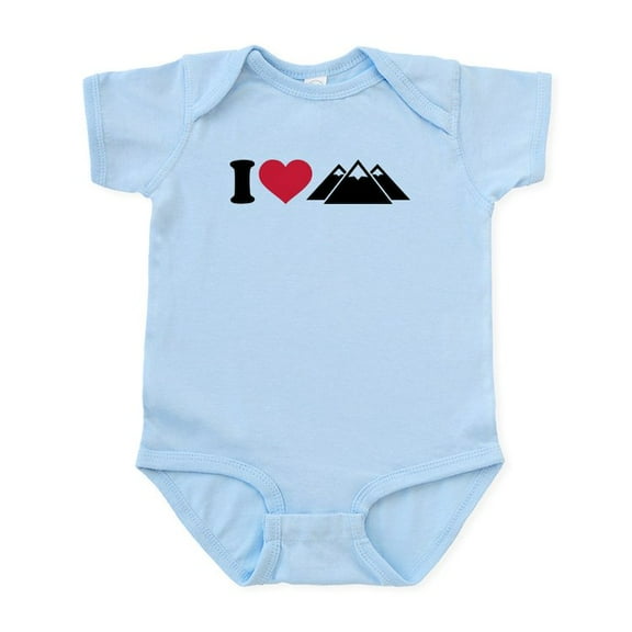 CafePress - I Love Mountains Infant Bodysuit - Baby Light Bodysuit, Size Newborn - 24 Months
