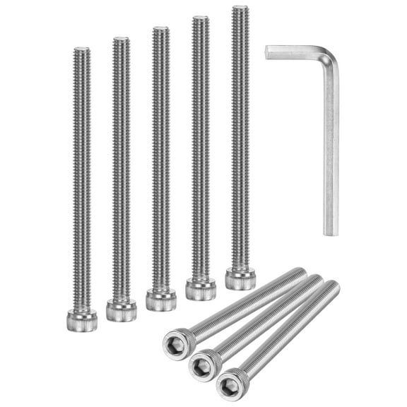 Uxcell 10-Pack M6 x 85mm Hex Socket Head Cap Screws Bolts, 304 Stainless Steel Machine Bolt Full Thread Precision Fasteners